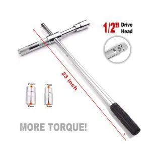 Compact, Packable Cross Wrench Set With 4 Standard Socket Sizes